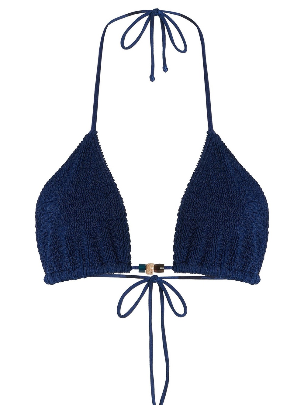 Bondeye Women's Blue Ingrid Beaded Triangle Bikini Top